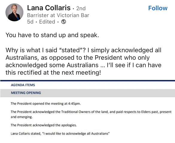 Ms. Collaris criticism stems from her conviction